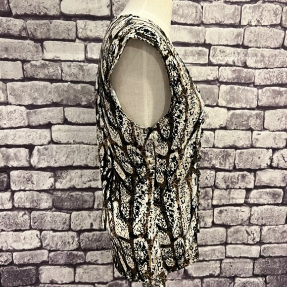 Style & Co Brown, Black & Ivory Sleeveless Blouse Size Large - Picture 9 of 10